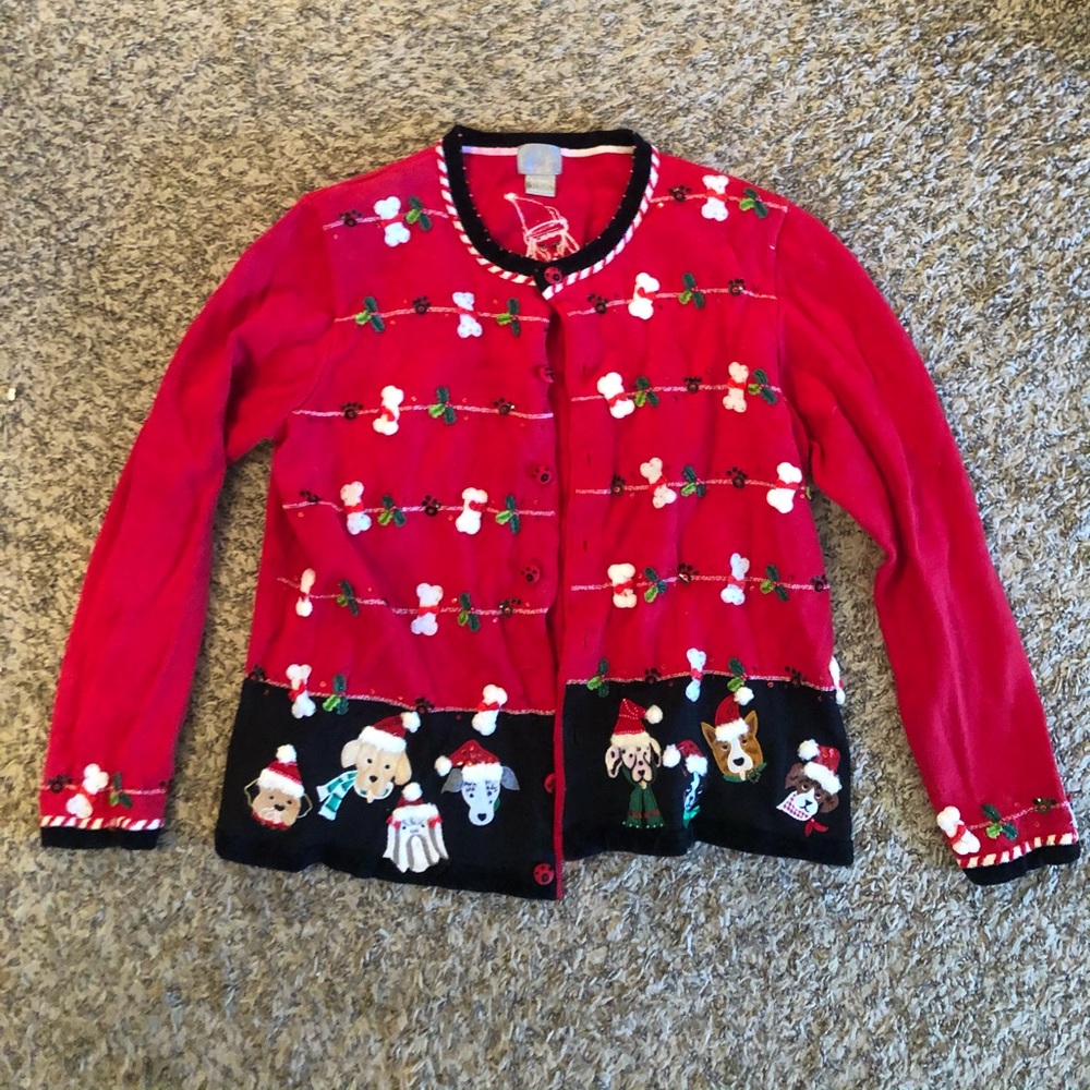 COPY - Ugly Christmas Sweater with dogs on it